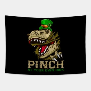 Warning Pinch at your own Risk I Funny St. Patrick's Day graphic Tapestry