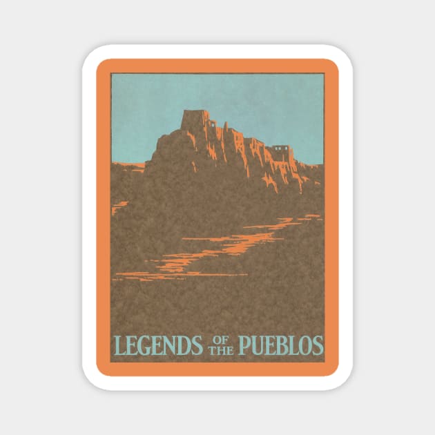 Vintage Travel Poster, Legends of the Pueblos Magnet by MasterpieceCafe