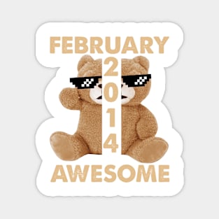 February 2014 Awesome Bear Cute Birthday Magnet