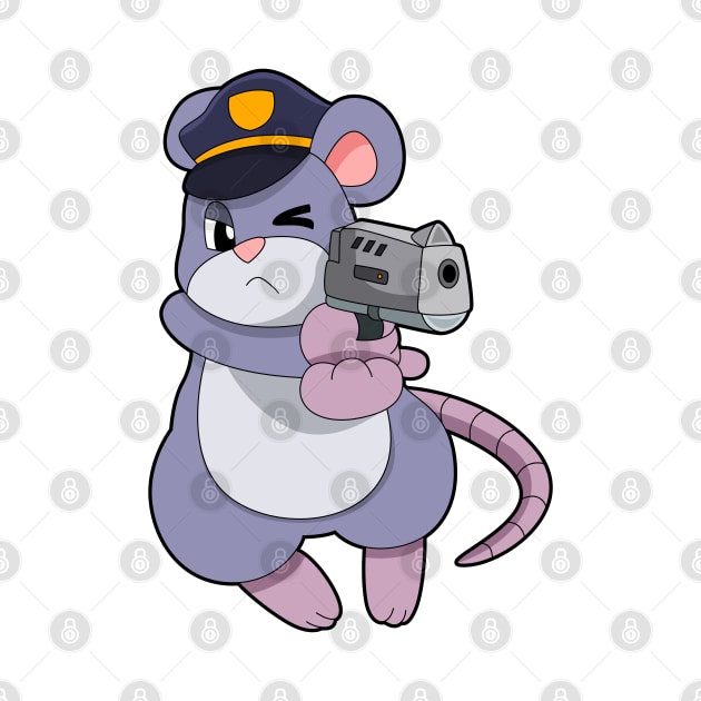 Mouse as Police officer with Police hat by Markus Schnabel