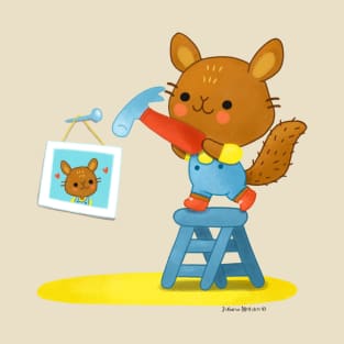 Kawaii Squirrel with Hammer T-Shirt