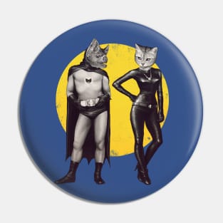 A Bat and a Cat Pin