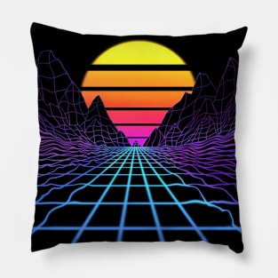 Radiant Mountains Sunset Pillow