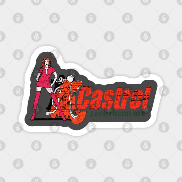 Vintage Castrol Motorcycle Oil decal by MotorManiac Magnet by MotorManiac