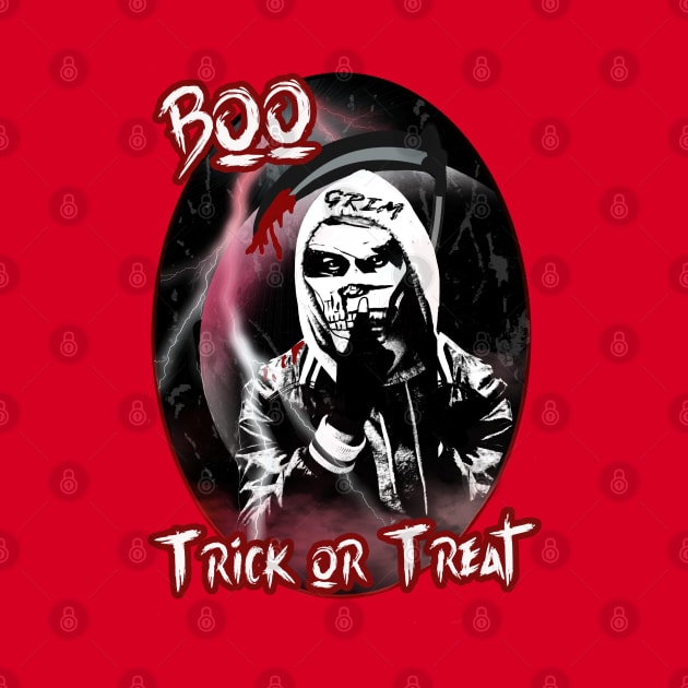 Boo Halloween Grim Reaper by By Diane Maclaine