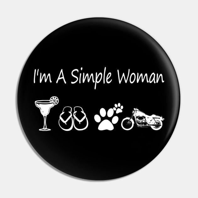 I'm A Simple Woman Flip Flops Dog And Motorcycle Pin by heryes store