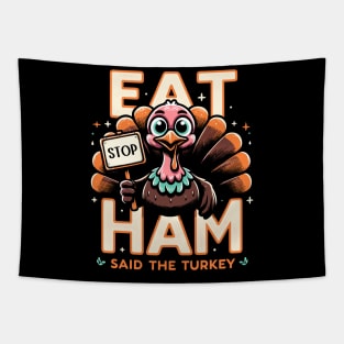 Whimsical Thanksgiving Turkey - Eat Ham Tapestry