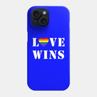 Love Wins Gay Pride LGBTQ Rainbow Flag Heart Phone Case