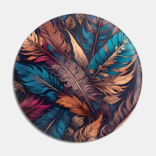 Boho-inspired feather pattern v2 Pin