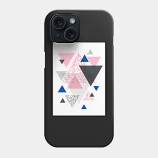 Multi Triangle - Cobalt and Marble Phone Case