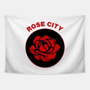 Rose City ANTIFA symbol / red Tapestry