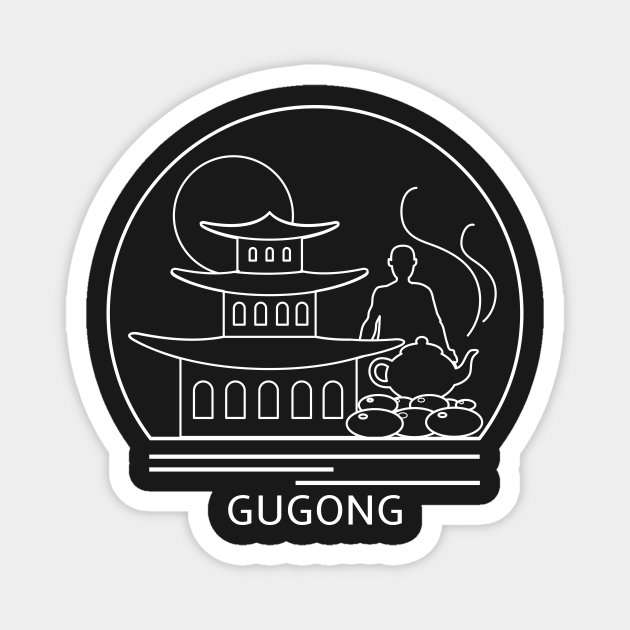 Gugong Minimalist Line Drawing Board Game Inspired Graphic Tabletop