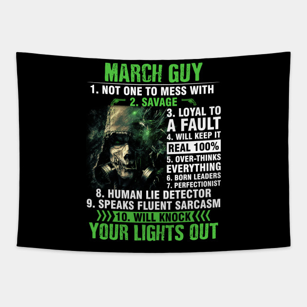 10 Things About March Guy Scarecrow Gas Mask Birthday Tapestry