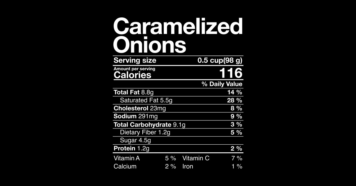 Funny Caramelized Onions Nutritional Facts Thanksgiving Gift
