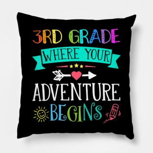 3rd Where Your Adventure Begins Shirt Kinder Teacher Pillow