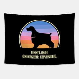 English Cocker Spaniel Vintage Sunset Dog Tapestry