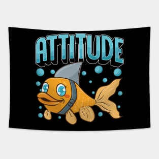 Attitude Of A Shark Funny Self Confidence Pun Tapestry