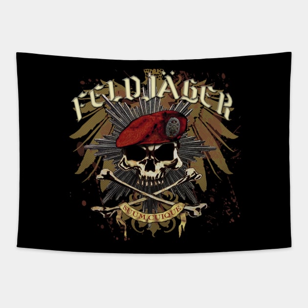 Feldjager Skull w/ Prussian Star Tapestry by Hellacious Designs