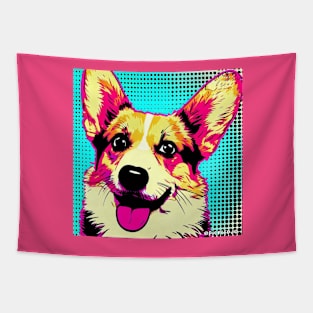 Happy Corgi Pop Art Tapestry