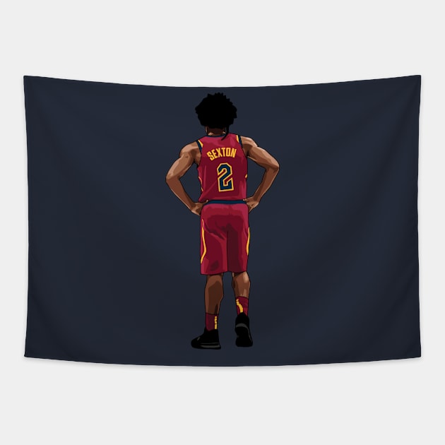 Collin Sexton Vector Back Burgundy Tapestry by qiangdade