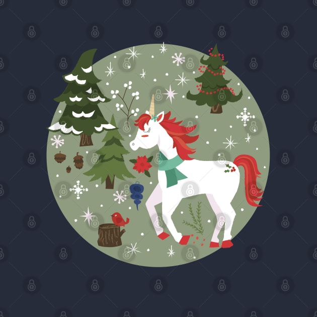 Christmas Unicorn Pattern by latheandquill