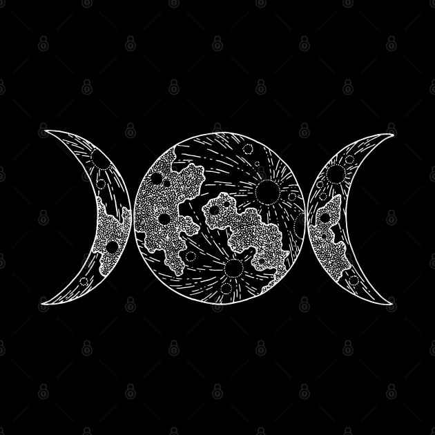 Triple Goddess Wiccan Symbol - Moon Lunar Phases by WiccanGathering