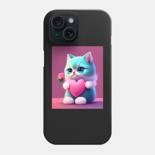 Adorable Cat Illustration- Modern Digital Art Phone Case