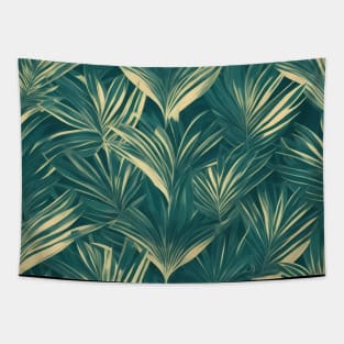 Monochrome Palm Leaves Tapestry