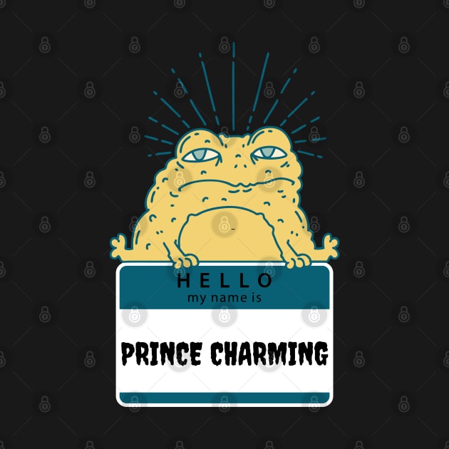 Prince Charming Frog "Hello My Name" Is Tan/Turquoise by jackofdreams22