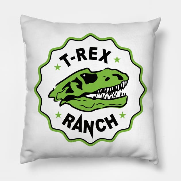 T-Rex Ranch Pillow by britbrat805