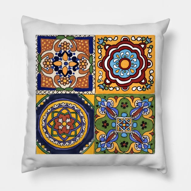 Talavera Four Square Pillow by kschowe