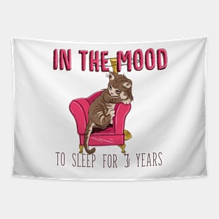 Cat Funny Sleep Saying Graphic Art Tapestry