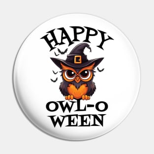 Funny Halloween Owl Design - Happy Owloween Pin