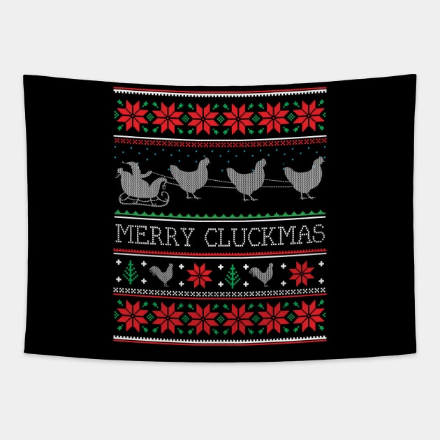 Chicken Poultry Farmer Chicken Ugly Christmas Xmas Tapestry by mrsmitful01