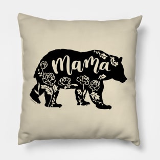 Floral Mama Bear with Peonies Peony Flowers Pillow