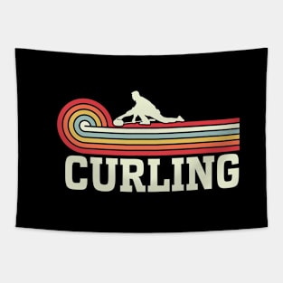 Born to curl Vintage Curling ice sports Retro curling Tapestry