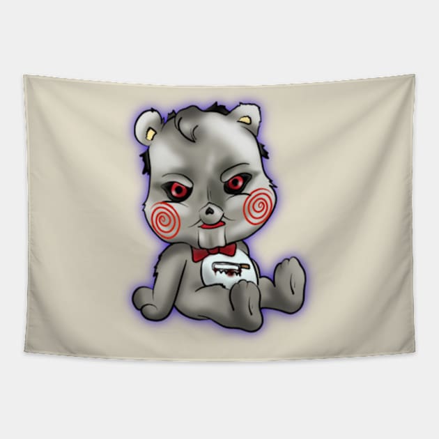 Beware the bears -Scarebears Billy the Puppet Tapestry by Danispolez_illustrations