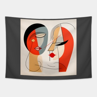 Man and Woman Picasso Style Tapestry