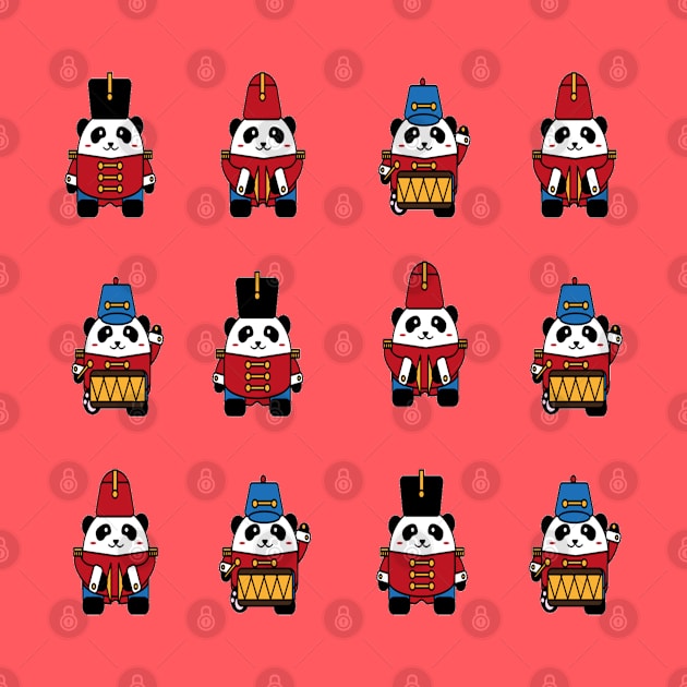 Cute panda marching band by BRIJLA