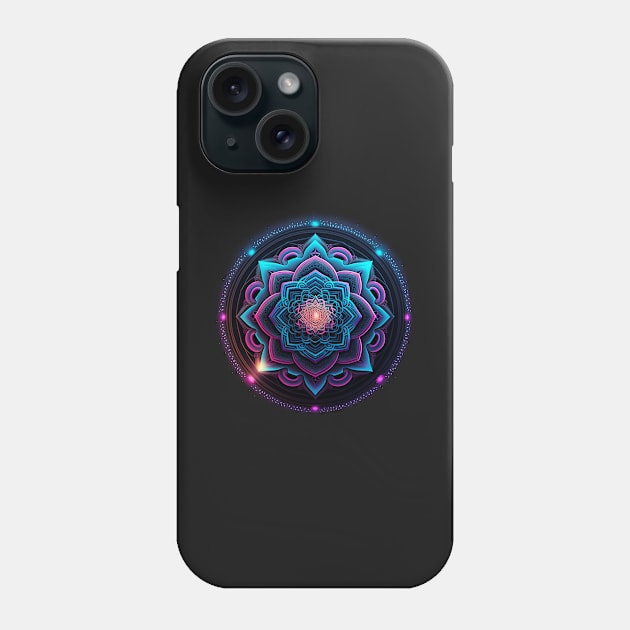 Synthwave Mandala Design Phone Case by Abili-Tees