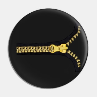 Black with gold zipper Pin