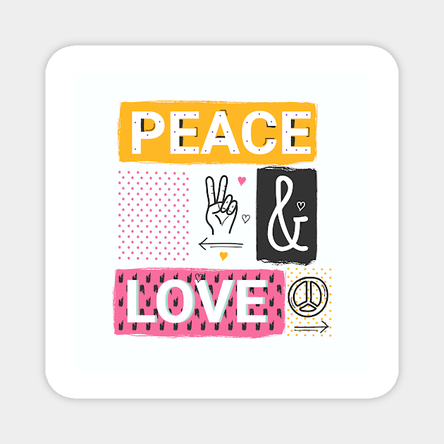 Peace And Love artwork designs Magnet by Superior T-Shirt