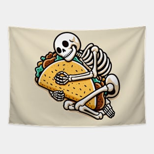 skeleton cuddling tacos Tapestry