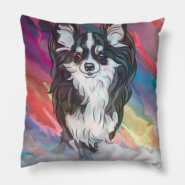 chihuahua puppy artwork Pillow by Serotonin