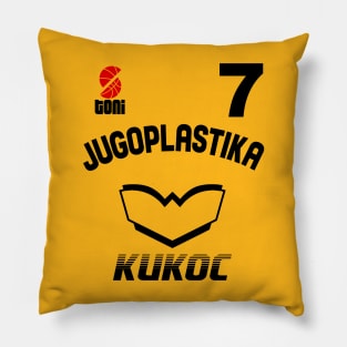 Jugoplastika Yugoslavia Croatia Retro Toni Kukoc Basketball Design Pillow