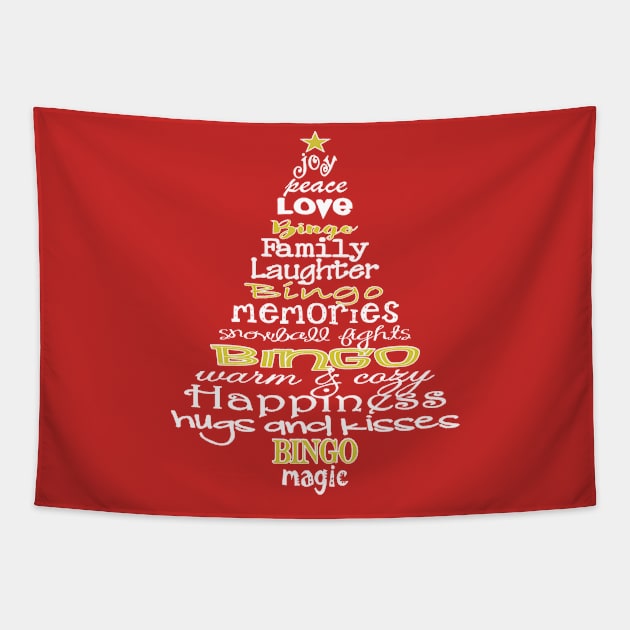 Bingo Christmas Tree Tapestry by QUYNH SOCIU