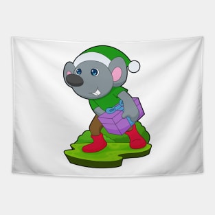 Mouse Christmas Package Tapestry