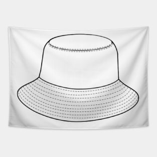 White Bucket Hat Design Tapestry