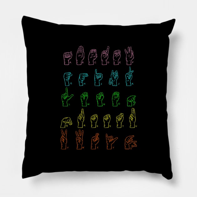 Deaf Sign Language Associated With American Sign Language Pillow by mangobanana