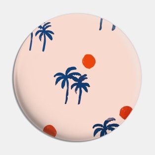 Palm Tree Sunset Pattern Pin